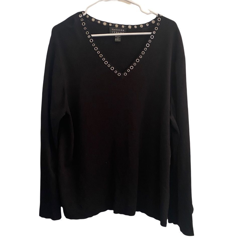 Spenser Jeremy Black V Neck Sweater Sz 2X